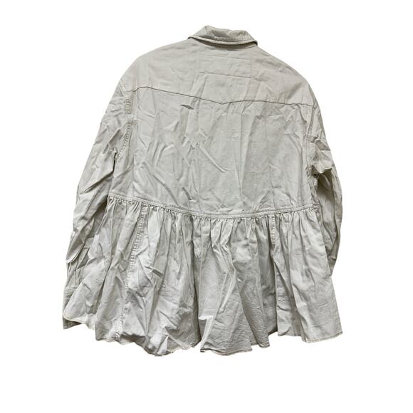 We the Free Size Small Over size 100% Cotton Off White Cream Button Down Top - Picture 6 of 14